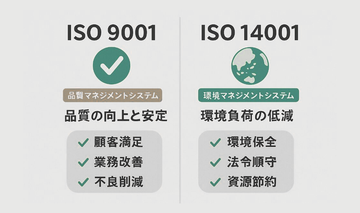 ISO9001とISO14001の違い